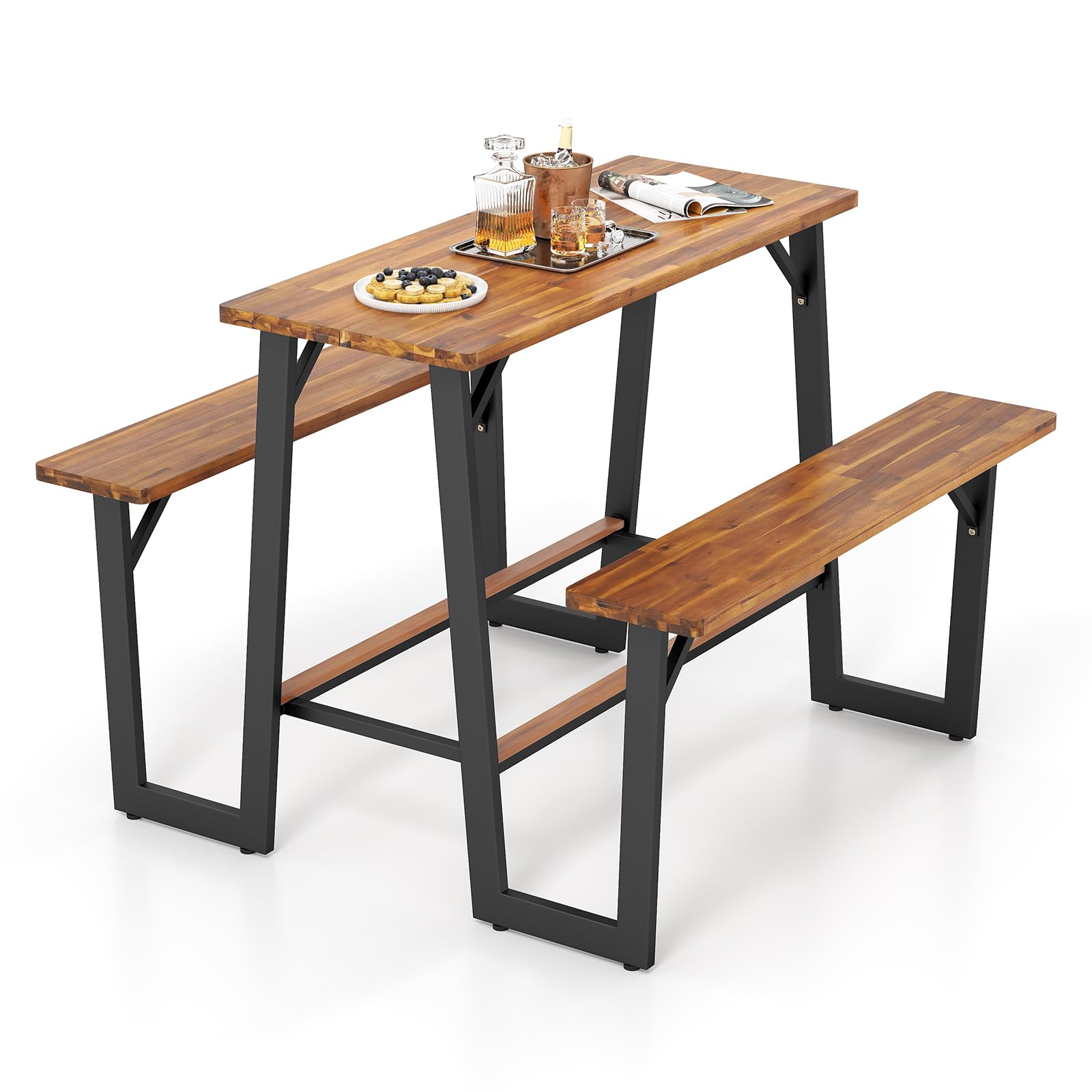 Tangkula Acacia Wood Picnic Table